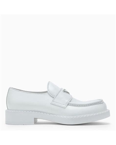 prada bling loafers|White Brushed Leather Loafers .